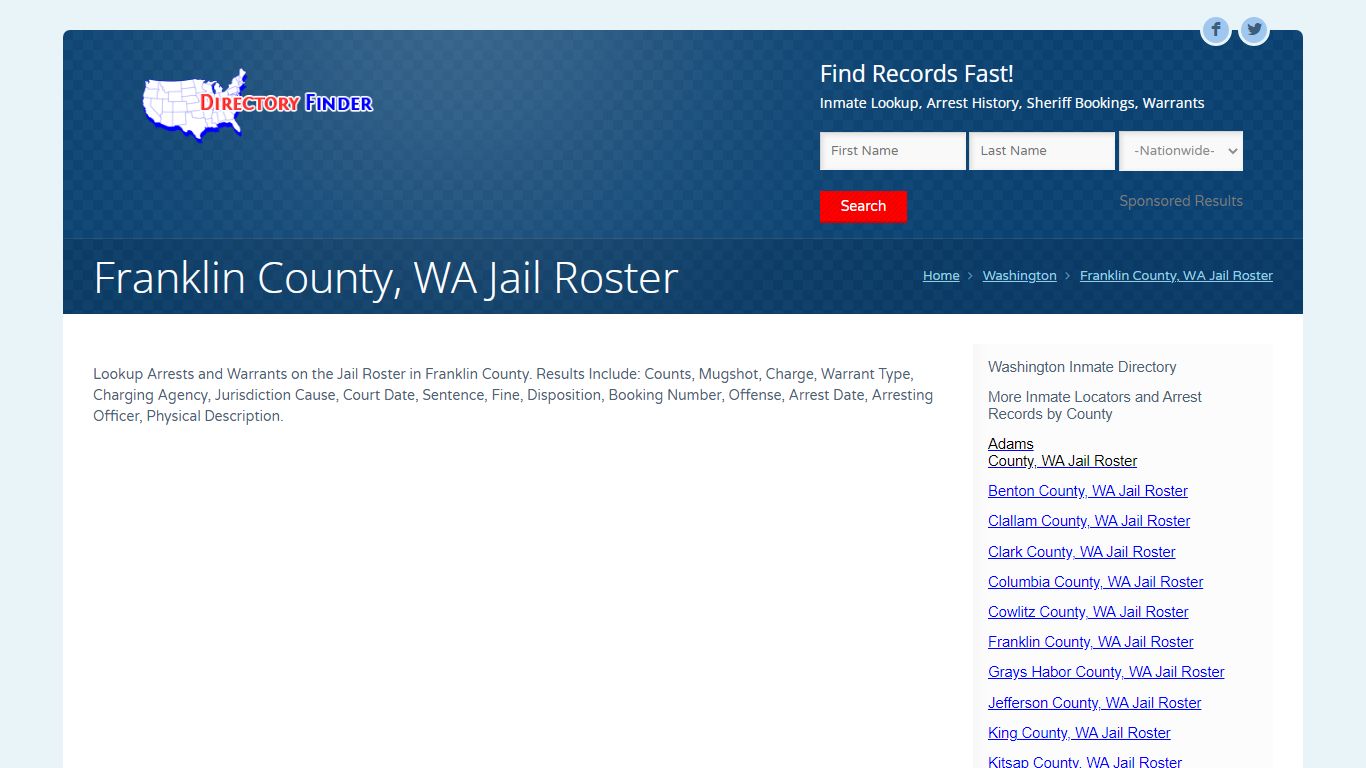 Franklin County, WA Jail Roster | People Lookup